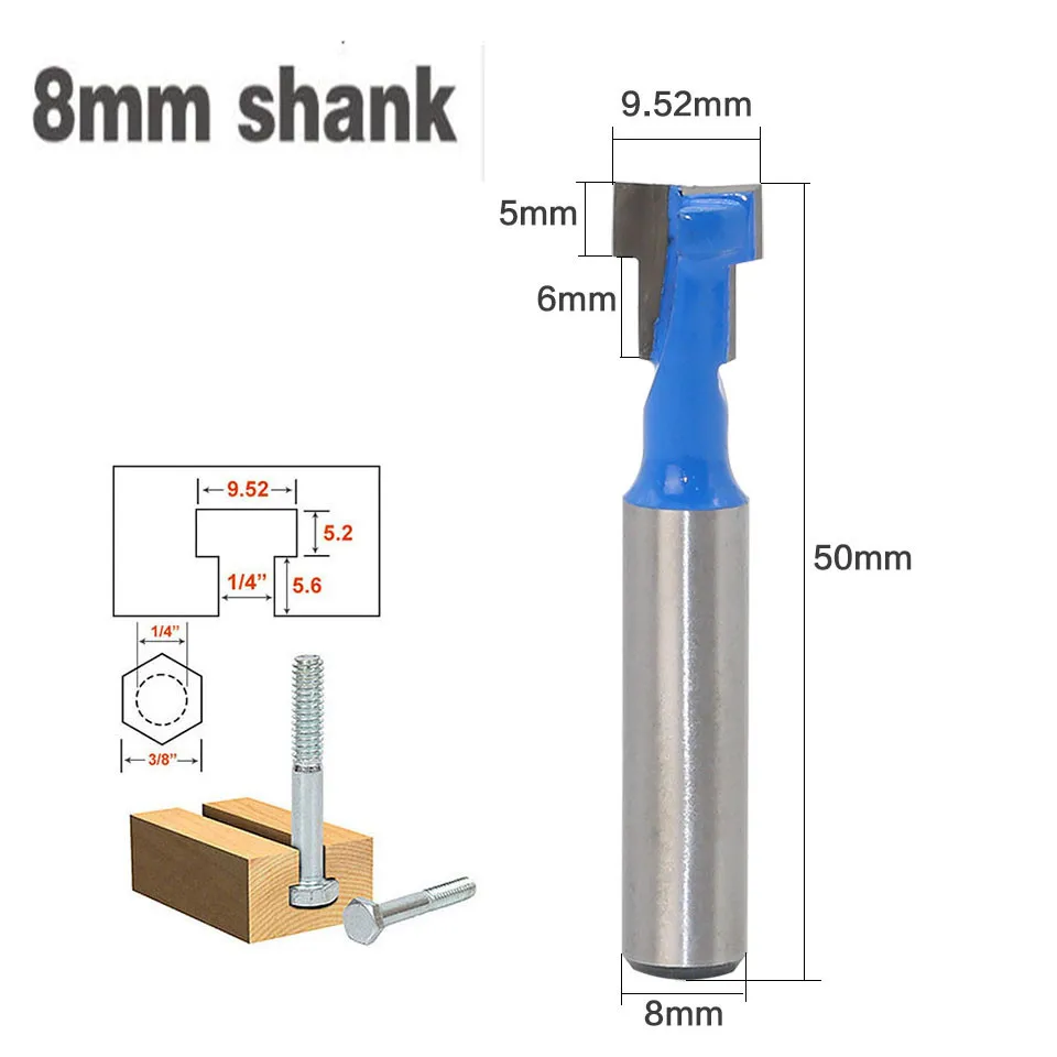1pc 8mm Shank T-Slot Milling Cutters Router Bit Suit For 1/4" Hex Bot Tungsten Carbide Cutters For Wood Dollar Price
1pc 8mm Shank T-Slot Milling Cutters Router Bit Suit For 1/4" Hex Bot Tungsten Carbide Cutters For Wood Dollar Price