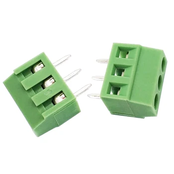 50pcs 0.15" PCB Screw Terminal Block 128L-3.81 2P 3P, 3.81mm Pitch Wire Terminal Low Profile 2P3P UL 300V10A IEC 130V10A