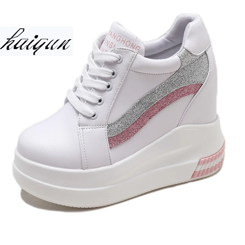 2019 Autumn Woman Height Increasing High Heels Platform Shoes Women Breathable Sneakers High Top White Casual Shoes 11 CM Heels
2019 Autumn Woman Height Increasing High Heels Platform Shoes Women Breathable Sneakers High Top White Casual Shoes 11 CM Heels