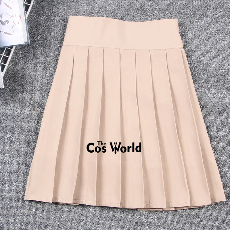 Damenmode High Waist Plissee Rock Schuluniform Karierter Rock elastischer Rock Cosplay Kostüm 42