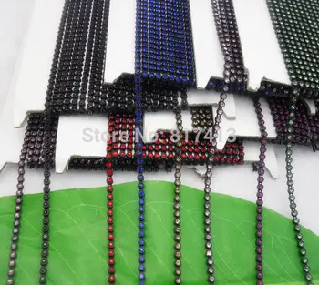 SS6 A Grade 9color glass crystal 2mm Rhinestone black plastic banding Trim Setting chain 90Yard costume applique
SS6 A Grade 9color glass crystal 2mm Rhinestone black plastic banding Trim Setting chain 90Yard costume applique