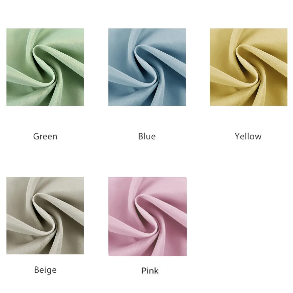 ZG077短 NAPEARL Short Drops Solid Design Curtains High Shading Blackout For Bedroom Windows Fabric All Match Kitchen Small Tape Style (1)粉