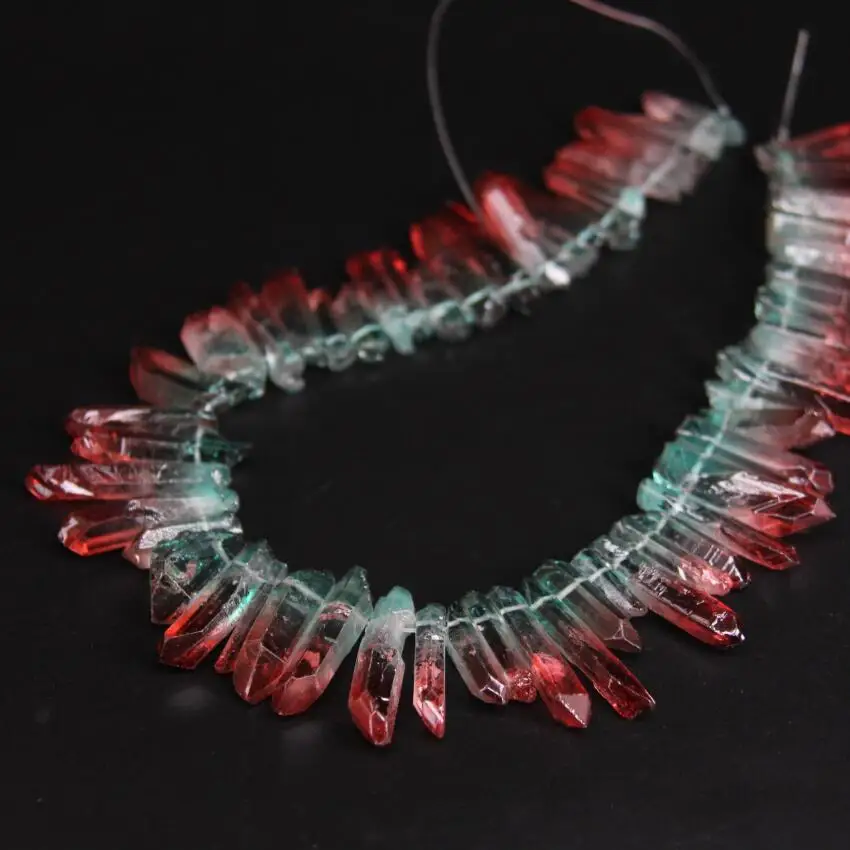 New!! Red&Blue Top Drilled Raw Crystal Quartz Points Titanium Beads,strand,Rainbow Crystal Stick Pendant Jewelry Making
New!! Red&Blue Top Drilled Raw Crystal Quartz Points Titanium Beads,strand,Rainbow Crystal Stick Pendant Jewelry Making