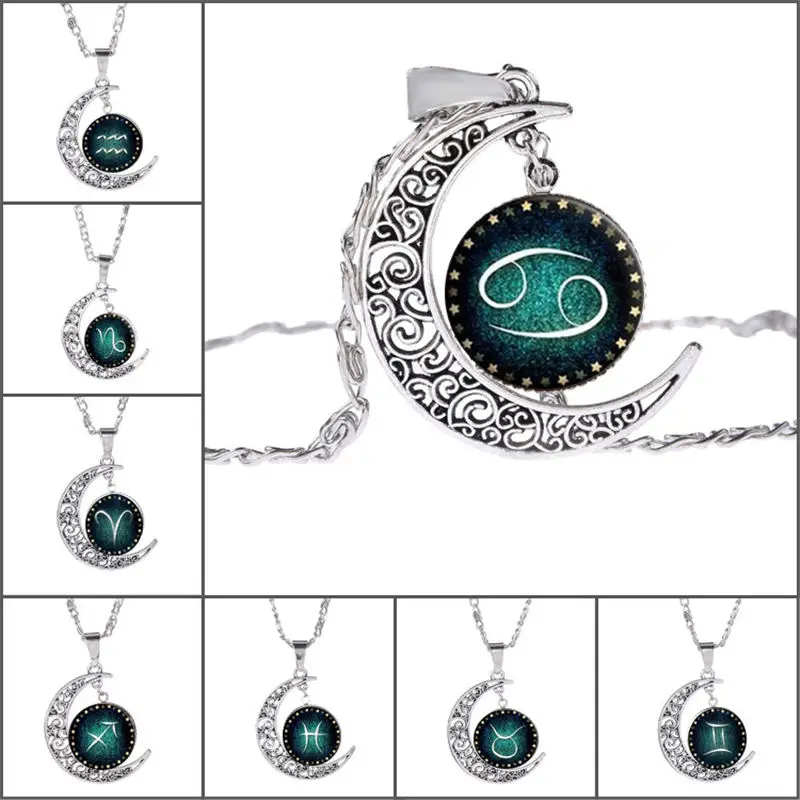 Fashion 12 Zodiac Signs Constellation Leo Aries Taurus Hollow Filigree Moon Pendant Chains Statement Necklace Choker Collar
Fashion 12 Zodiac Signs Constellation Leo Aries Taurus Hollow Filigree Moon Pendant Chains Statement Necklace Choker Collar