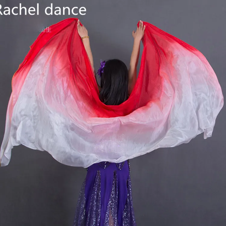 2017 дизайн 100% натуральная шелковая вуаль для танца живота красивая цветная мягкая