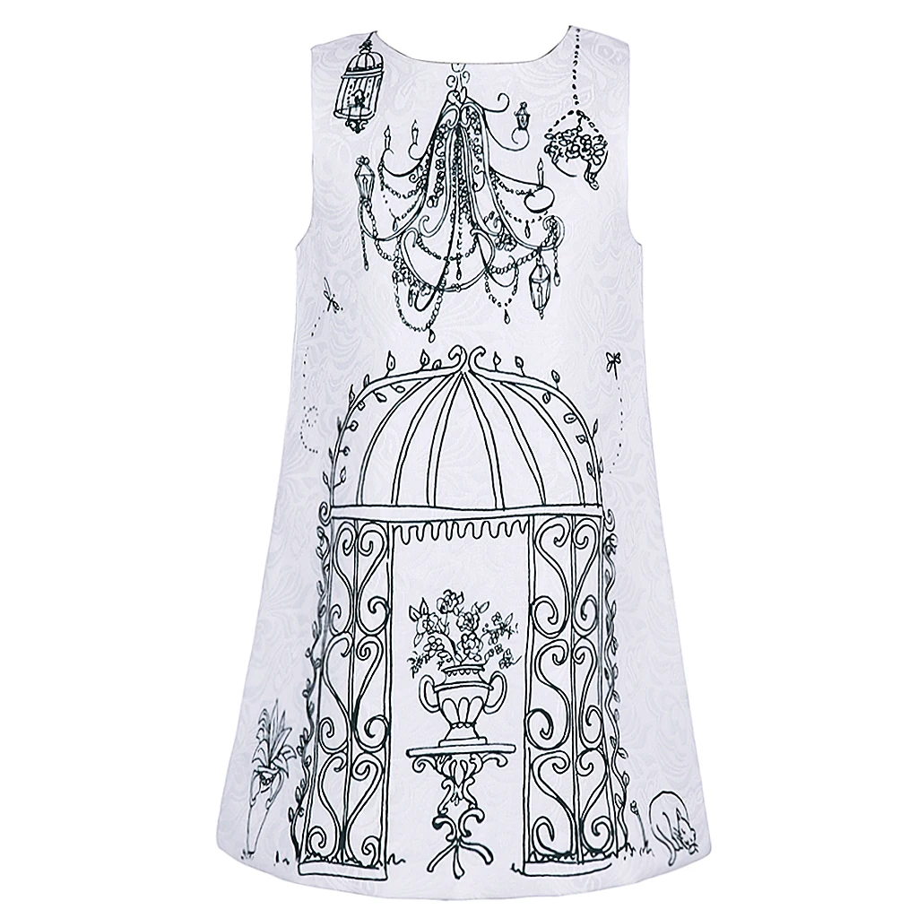 Girls' Dress w/ Garden Print