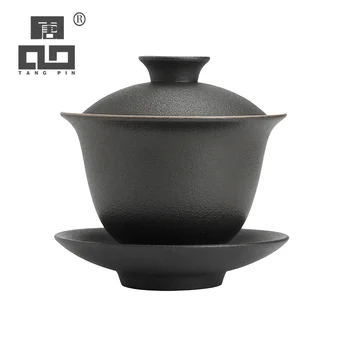 TANGPIN black crockery ceramic gaiwan tea cup chinese kung fu tea set drinkware 150ml
TANGPIN black crockery ceramic gaiwan tea cup chinese kung fu tea set drinkware 150ml