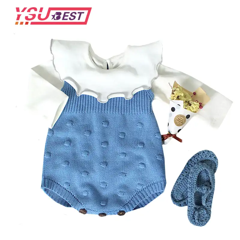 newborn baby knitting clothes sleeveless baby bodysuits knitted