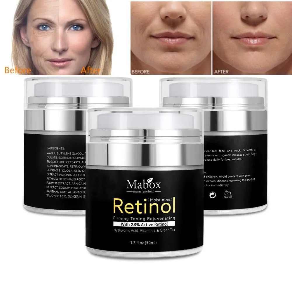 WHOLESALE MABOX Retinol 2.5% Moisturizer Cream for Face and Eye Hyaluronic Acid Vitamin E Night and Day Moisturizing Cream
WHOLESALE MABOX Retinol 2.5% Moisturizer Cream for Face and Eye Hyaluronic Acid Vitamin E Night and Day Moisturizing Cream