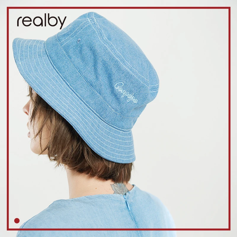 REALBY летняя Новинка чистая шляпа в рыбацком стиле Женская хлопковая