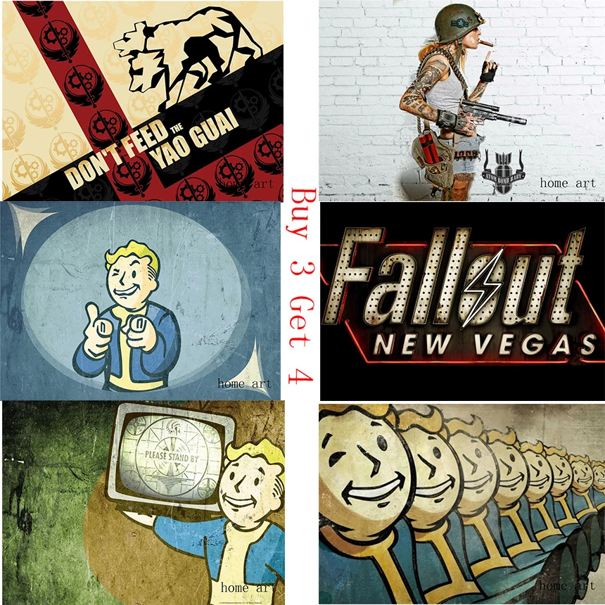 Fallout укрытие плакат четкое изображение наклейки на стену украшение для дома