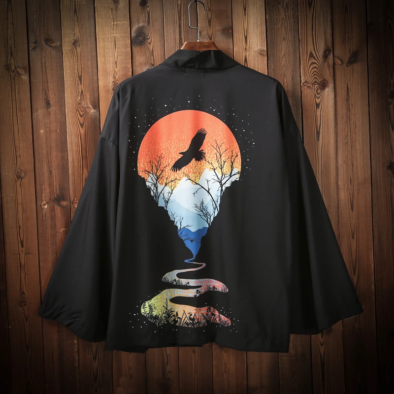 2019 summer men loose cotton kimono streetwear open stitch sleeve cardigan japanese style harajuku black coat
2019 summer men loose cotton kimono streetwear open stitch sleeve cardigan japanese style harajuku black coat
