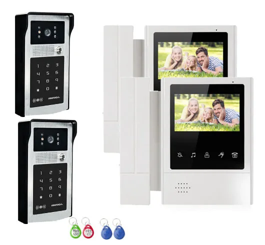XINSILU Video Door Phone Kits 2XTouch Key LCD Color Monitor 4.3"+2X Night Version FRID Cameras Intercom Video Doorbell System
XINSILU Video Door Phone Kits 2XTouch Key LCD Color Monitor 4.3"+2X Night Version FRID Cameras Intercom Video Doorbell System
