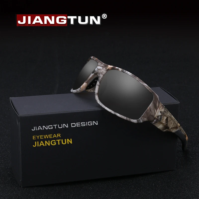 Мужские солнцезащитные очки JIANGTUN черные камуфляжные с поляризационными
