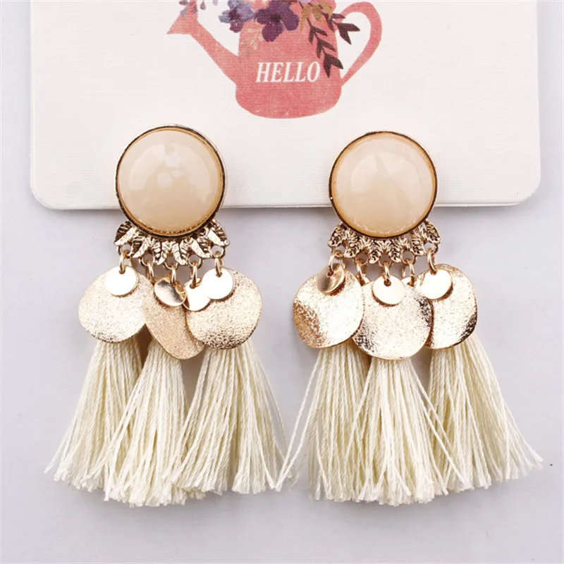 New Ethnic Tassel Earrings Dangle Bohemian Earrings for Women Coin Boho Fringe Drop Earrings Stones Vintage Jewelry
New Ethnic Tassel Earrings Dangle Bohemian Earrings for Women Coin Boho Fringe Drop Earrings Stones Vintage Jewelry