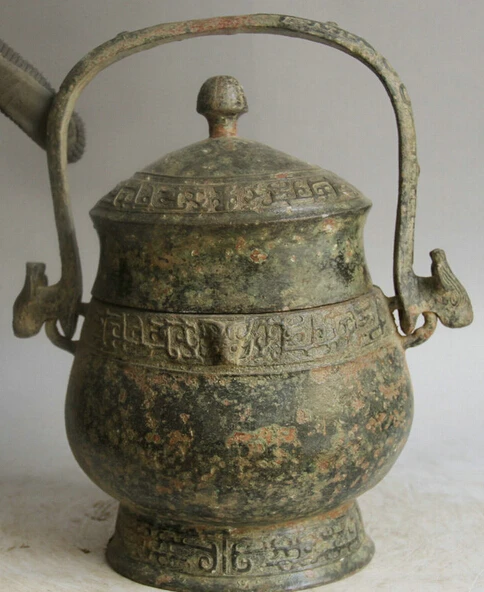 JP S0524 13" Old Chinese Bronze Folk Beast Head portable food vessel Pot Jar Crock kettle
JP S0524 13" Old Chinese Bronze Folk Beast Head portable food vessel Pot Jar Crock kettle