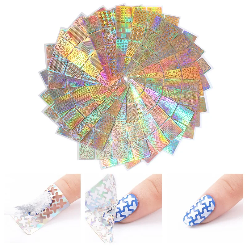 Beau Gel 24 Sheets Hollow Laser Nail Decals Mixed Color Nail Sticker Nail Art DIY Manchine Tools Stamping Guide Template Decal
Beau Gel 24 Sheets Hollow Laser Nail Decals Mixed Color Nail Sticker Nail Art DIY Manchine Tools Stamping Guide Template Decal