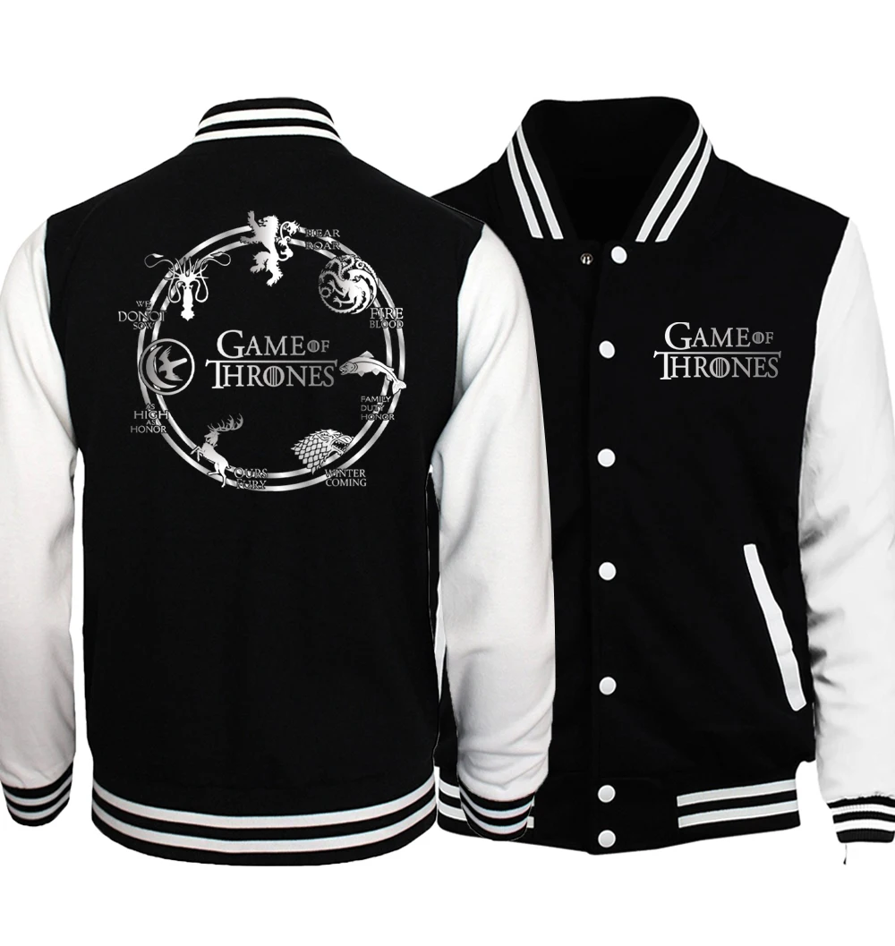 Hot Sale 2019 Spring Game of Thrones Men Coat Plus Size Baseball Uniform Men Jacket House Stark Fire & Blood Jackets S-5XL
Hot Sale 2019 Spring Game of Thrones Men Coat Plus Size Baseball Uniform Men Jacket House Stark Fire & Blood Jackets S-5XL