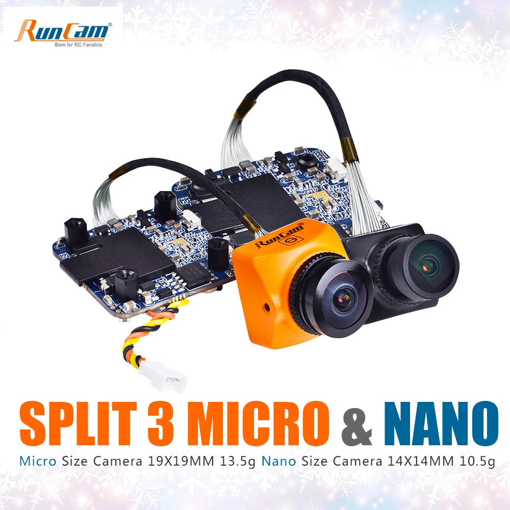 RunCam Split 3 Micro & Split 3 Nano DC5-20V 1080P/60fps HD recording &WDR FPV camera PAL/NTSC Switchable 40ms Low latency for RC
RunCam Split 3 Micro & Split 3 Nano DC5-20V 1080P/60fps HD recording &WDR FPV camera PAL/NTSC Switchable 40ms Low latency for RC