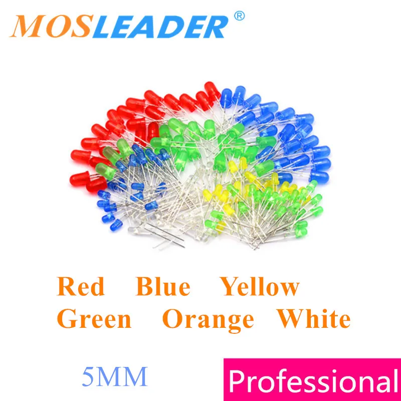 Mosleader DIP 5mm F5 1000PCS Red Blue Yellow Green Orange White LED Light Lamp Short pins Made in China
Mosleader DIP 5mm F5 1000PCS Red Blue Yellow Green Orange White LED Light Lamp Short pins Made in China