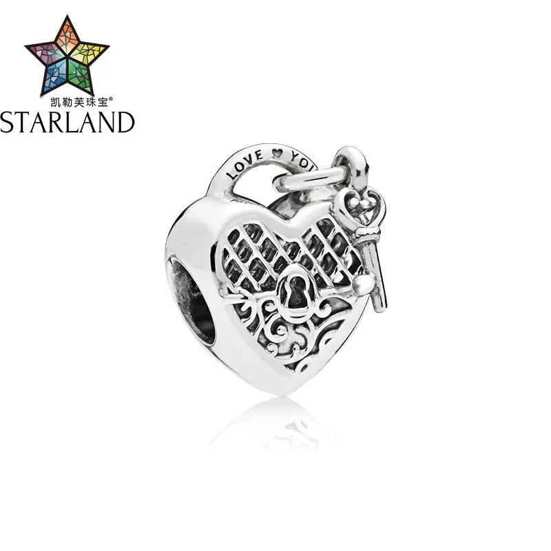 Starland authentic hollow 925 sterling silver love lock and key charm Fit bracelet bangle DIY jewelry
Starland authentic hollow 925 sterling silver love lock and key charm Fit bracelet bangle DIY jewelry