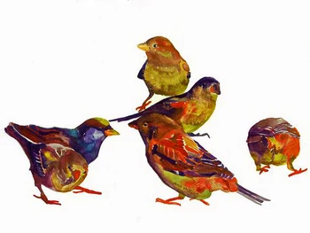 Modern handmade painting colorful birds on oil canvas for living room decor and wallpaper
Modern handmade painting colorful birds on oil canvas for living room decor and wallpaper