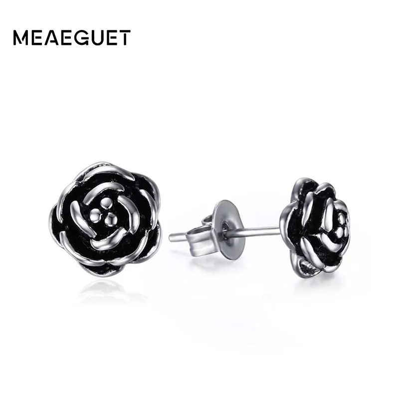 Meaeguet Jewelry Women's 316l Stainless Steel Rose Flower Stud Earrings Vintage Gothic Charm Earring Black
Meaeguet Jewelry Women's 316l Stainless Steel Rose Flower Stud Earrings Vintage Gothic Charm Earring Black