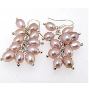 Elegant 100% Genuine Freshwater Pearl Dangle Earrings For Women,5-6mm Lavender Grape Rice Pearl Jewellery
Elegant 100% Genuine Freshwater Pearl Dangle Earrings For Women,5-6mm Lavender Grape Rice Pearl Jewellery