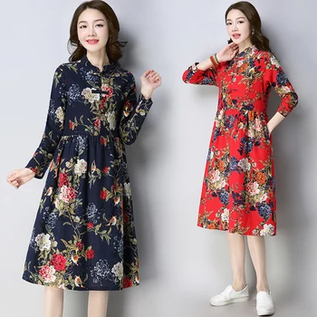 Autumn and Winter Traditional Repair the body Long sleeves Cotton and Linen Woman National Wind Costume Printing Dress NY1881824
Autumn and Winter Traditional Repair the body Long sleeves Cotton and Linen Woman National Wind Costume Printing Dress NY1881824