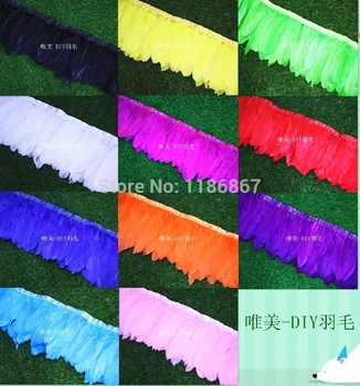 48meters/lot 4-6"(10-15cm) Multicolor goose feather fringe Feathers Trimming Duck Feather Ribbon #12color
48meters/lot 4-6"(10-15cm) Multicolor goose feather fringe Feathers Trimming Duck Feather Ribbon #12color
