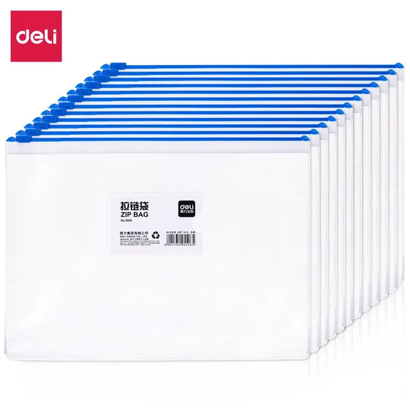 Deli 4pcs/set transparent document data bag waterproof Plastic zipper bags A4 file bag portfolio of office supplies bags
Deli 4pcs/set transparent document data bag waterproof Plastic zipper bags A4 file bag portfolio of office supplies bags
