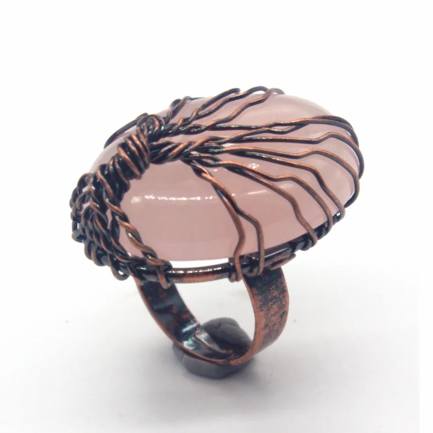Kraft-beads Attractive Design Copper Wire Wrap Oval Resizable Natural Rose Pink Quartz Rings Wedding Jewelry
Kraft-beads Attractive Design Copper Wire Wrap Oval Resizable Natural Rose Pink Quartz Rings Wedding Jewelry