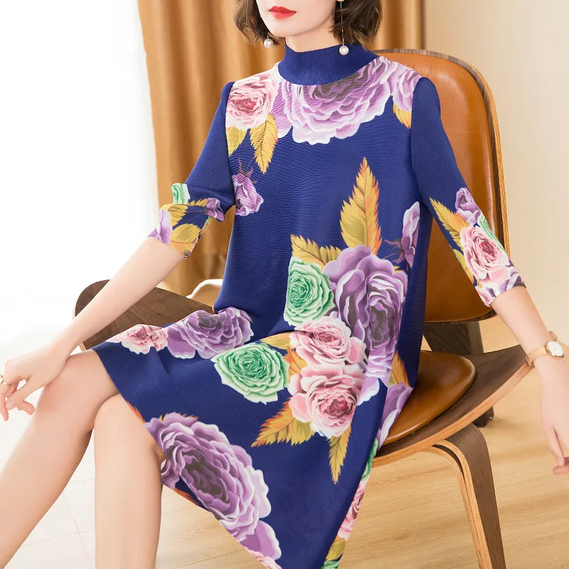 Chinese Style Retro Floral Print Dresses Special Pleats Autumn Women Loose Mini Dress Female Party Dress Elegant Vestidos
Chinese Style Retro Floral Print Dresses Special Pleats Autumn Women Loose Mini Dress Female Party Dress Elegant Vestidos