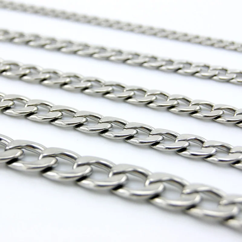 100% Stainless Steel Curb Cuban Link Chain For Jewelry Making 3/5/6/6.8/7.4mm Thick Chains By Meter Cadenas Por Metros No Clasp
100% Stainless Steel Curb Cuban Link Chain For Jewelry Making 3/5/6/6.8/7.4mm Thick Chains By Meter Cadenas Por Metros No Clasp