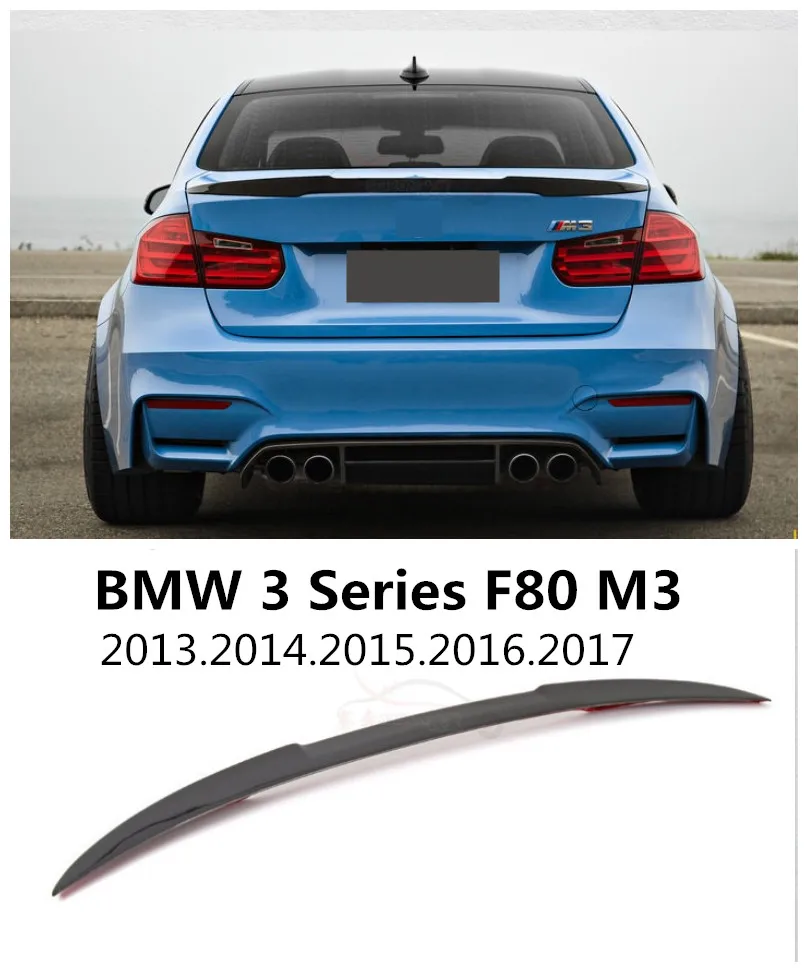 HLONGQT Carbon Fiber Spoiler For BMW 3 Series F80 M3 2013.2014.2015.2016.2017 High Quality M4 Style Car Rear Wing Auto Spoilers |