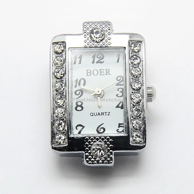 10pcs Platinum Alloy Rhinestone Watch Heads Rectangle Watch Faces, 29.5x19.5x7.5mm, Hole: 1mm
10pcs Platinum Alloy Rhinestone Watch Heads Rectangle Watch Faces, 29.5x19.5x7.5mm, Hole: 1mm