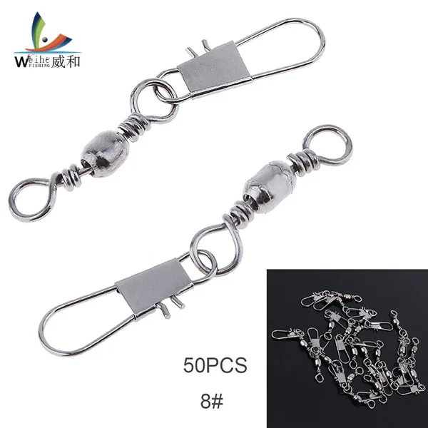 50pcs 8# Mixture Stainless Steel Fishing Hook Swivel Pin Snap Ball Bearing Lock Rolling Connector for Freshwater Bass Fishing
50pcs 8# Mixture Stainless Steel Fishing Hook Swivel Pin Snap Ball Bearing Lock Rolling Connector for Freshwater Bass Fishing