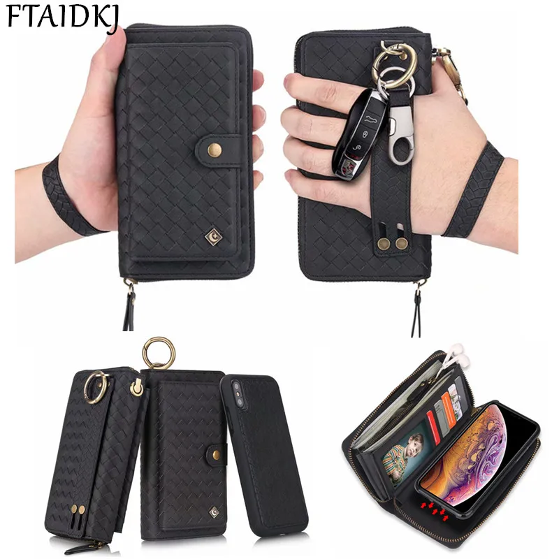 Multifunction Woven Pattern Zipper Flip Wallet PU Leather Stand Cover Case For iPhone XS Max XR X 10 7 6 6S 8 Plus Woman Handbag
Multifunction Woven Pattern Zipper Flip Wallet PU Leather Stand Cover Case For iPhone XS Max XR X 10 7 6 6S 8 Plus Woman Handbag