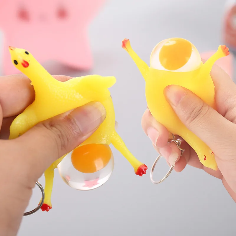 

Creative and Funny, Venting Chicken, Tidy Funny Toys, Decompression and Squeezing, Laying Eggs, Keychain Toys for Children