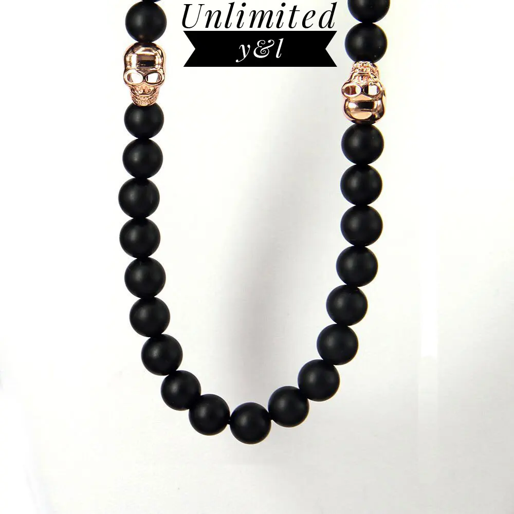 8MM Skull Matte Obsidian Black Beads Necklaces Rose Gold Skeleton for Women Men 925 Sterling Silver Fashion Jewelry Super Deals
8MM Skull Matte Obsidian Black Beads Necklaces Rose Gold Skeleton for Women Men 925 Sterling Silver Fashion Jewelry Super Deals