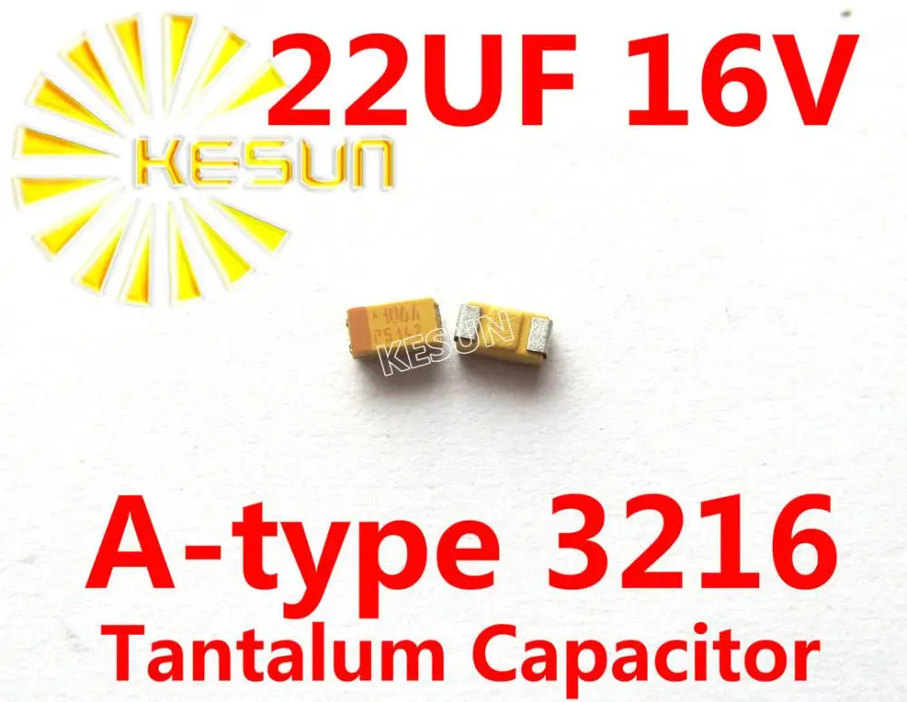 Конденсатор танталового конденсатора 22мкФ 16В типа A 1206 3216 226C SMD TAJA226K016RNJ x500PCS |