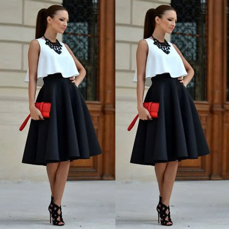2016 Women Clothing Trend Vintage White Black Women Stretch High Waist Short Plain Fashion Dresses
2016 Women Clothing Trend Vintage White Black Women Stretch High Waist Short Plain Fashion Dresses