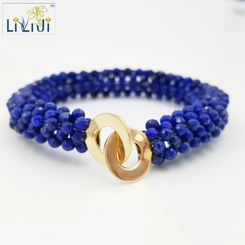 Lii Ji Jewelry Natural Lapis Lazuli 3mm Beads Handmade knitting 925 sterling silver Gold Plated Clasp Bracelet
Lii Ji Jewelry Natural Lapis Lazuli 3mm Beads Handmade knitting 925 sterling silver Gold Plated Clasp Bracelet