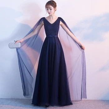 New Beads V Neck Sleeveless Backless Tulle Navy Blue Evening Dresses Elegant Party Lace up Back Prom Gowns for Wedding Birthday
New Beads V Neck Sleeveless Backless Tulle Navy Blue Evening Dresses Elegant Party Lace up Back Prom Gowns for Wedding Birthday