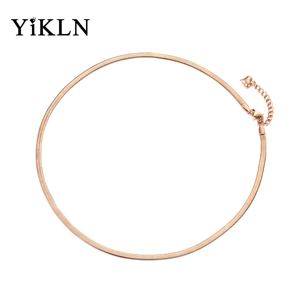 YiKLN Office Style Simple Jewelry Titanium Stainless Steel Snake Chain Thin Necklace For Women Rose Gold Chirstmas Gift YN18065
YiKLN Office Style Simple Jewelry Titanium Stainless Steel Snake Chain Thin Necklace For Women Rose Gold Chirstmas Gift YN18065