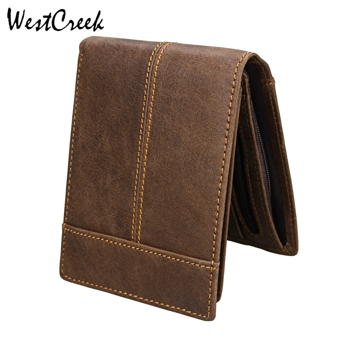WESTCREEK Brand Genuine Leather Men Retro Casual Short Wallets Crazy Horse Leather Minimalist Purses with Zipper Coin Pocket
WESTCREEK Brand Genuine Leather Men Retro Casual Short Wallets Crazy Horse Leather Minimalist Purses with Zipper Coin Pocket