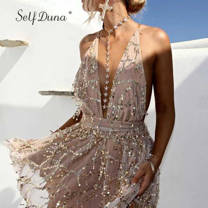 Self Duna 2019 Summer Women Sequin Dress Sexy Backless Dress V Neck Lace Up Mesh Black Short Off Shoulder Club Party Dress
Self Duna 2019 Summer Women Sequin Dress Sexy Backless Dress V Neck Lace Up Mesh Black Short Off Shoulder Club Party Dress