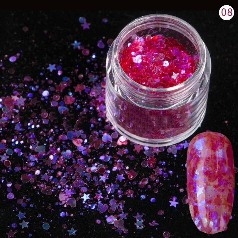 12 Colors 3g/ Box 10g in Box Mix Shape Colorful Glitter Nail Art Slime Glitter - Sparkly Glitter Holographic Clear Pink Glitter
12 Colors 3g/ Box 10g in Box Mix Shape Colorful Glitter Nail Art Slime Glitter - Sparkly Glitter Holographic Clear Pink Glitter