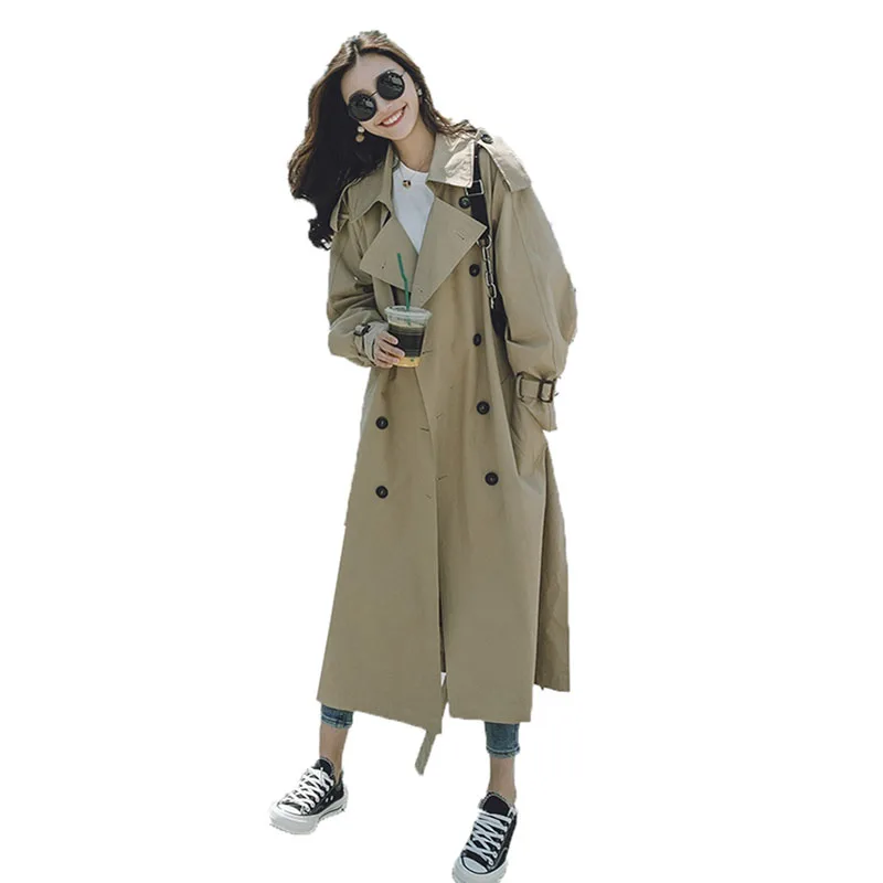windbreaker women coat 2018 spring Korean long khaki full knees casual loose Double-breasted Women's trench coat outerwear
windbreaker women coat 2018 spring Korean long khaki full knees casual loose Double-breasted Women's trench coat outerwear
