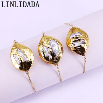 For Women 8Pcs Gold Color Nature Pearl Connector bead bracelets, Fashion Design Adjustable Link Bracelet Jewelry
For Women 8Pcs Gold Color Nature Pearl Connector bead bracelets, Fashion Design Adjustable Link Bracelet Jewelry